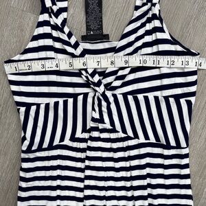 Spense Navy and White Striped long Maxi Dress coastal summer size missy (m)